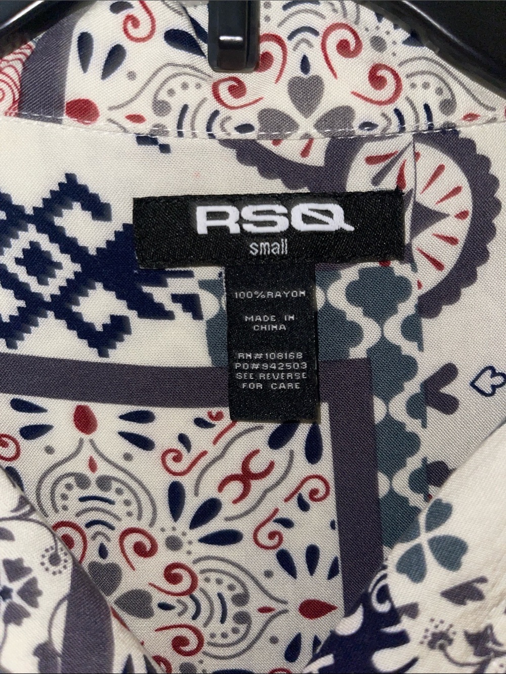 Patterned Button Up Shirt - Picture 3 of 4